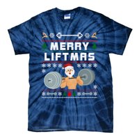 Merry Liftmas Ugly Christmas Tie-Dye T-Shirt