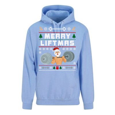 Merry Liftmas Ugly Christmas Unisex Surf Hoodie