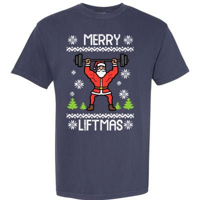 Merry Liftmas Ugly Christmas Xmas Workout Gym Bodybuild Garment-Dyed Heavyweight T-Shirt