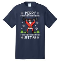 Merry Liftmas Ugly Christmas Xmas Workout Gym Bodybuild Tall T-Shirt