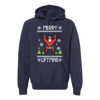 Merry Liftmas Ugly Christmas Xmas Workout Gym Bodybuild Premium Hoodie