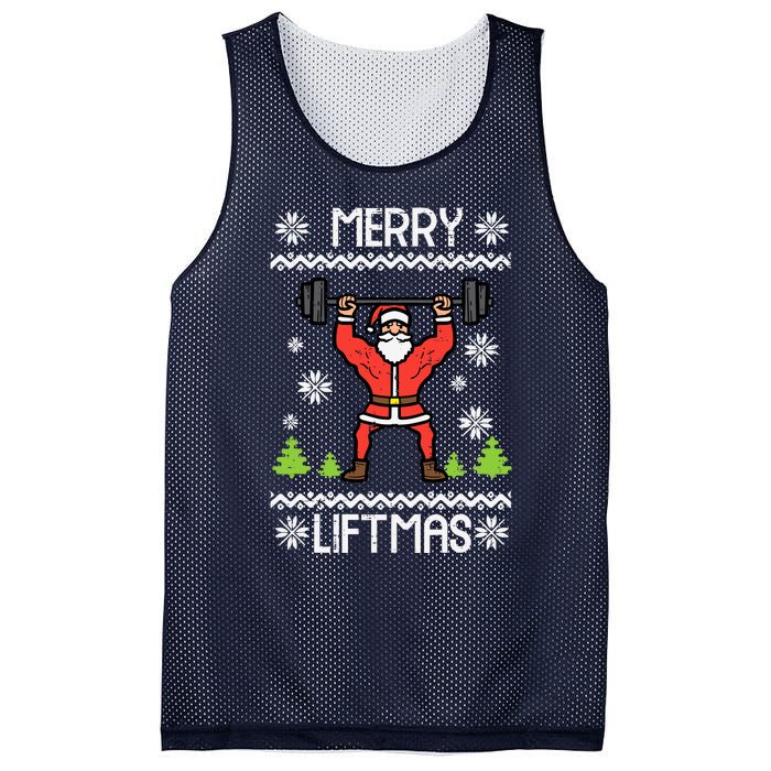 Merry Liftmas Ugly Christmas Xmas Workout Gym Bodybuild Mesh Reversible Basketball Jersey Tank