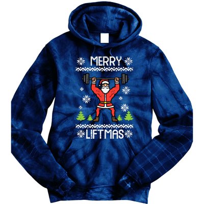 Merry Liftmas Ugly Christmas Xmas Workout Gym Bodybuild Tie Dye Hoodie