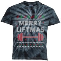 Merry Liftmas Ugly Christmas Gym Workout Funny Fitness Kids Tie-Dye T-Shirt