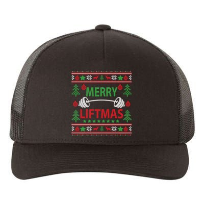 Merry Liftmas Ugly Christmas Sweater Gym Workout Yupoong Adult 5-Panel Trucker Hat