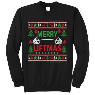 Merry Liftmas Ugly Christmas Sweater Gym Workout Sweatshirt