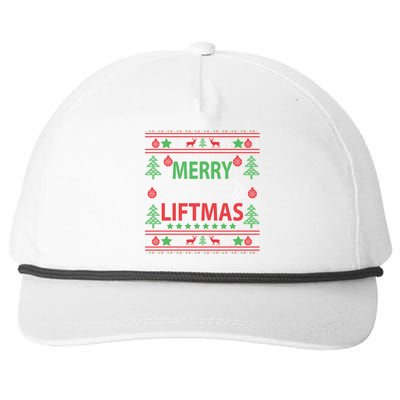 Merry Liftmas Ugly Christmas Sweater Gym Workout Snapback Five-Panel Rope Hat