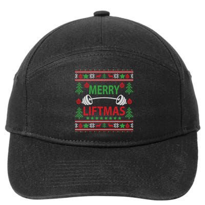 Merry Liftmas Ugly Christmas Sweater Gym Workout 7-Panel Snapback Hat