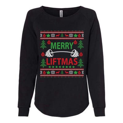 Merry Liftmas Ugly Christmas Sweater Gym Workout Womens California Wash Sweatshirt