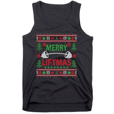 Merry Liftmas Ugly Christmas Sweater Gym Workout Tank Top