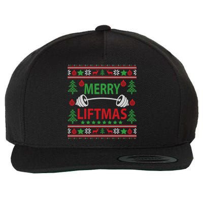 Merry Liftmas Ugly Christmas Sweater Gym Workout Wool Snapback Cap