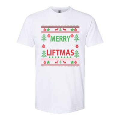 Merry Liftmas Ugly Christmas Sweater Gym Workout Softstyle CVC T-Shirt