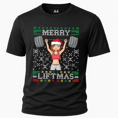 Merry Liftmas Ugly Christmas Sweater Miss Santa Gym Workout Performance Shirt