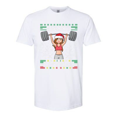 Merry Liftmas Ugly Christmas Sweater Miss Santa Gym Workout Softstyle® CVC T-Shirt