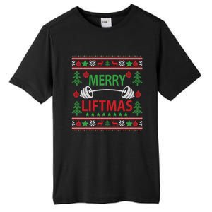 Merry Liftmas Ugly Christmas Gym Workout Cool Gift Tall Fusion ChromaSoft Performance T-Shirt