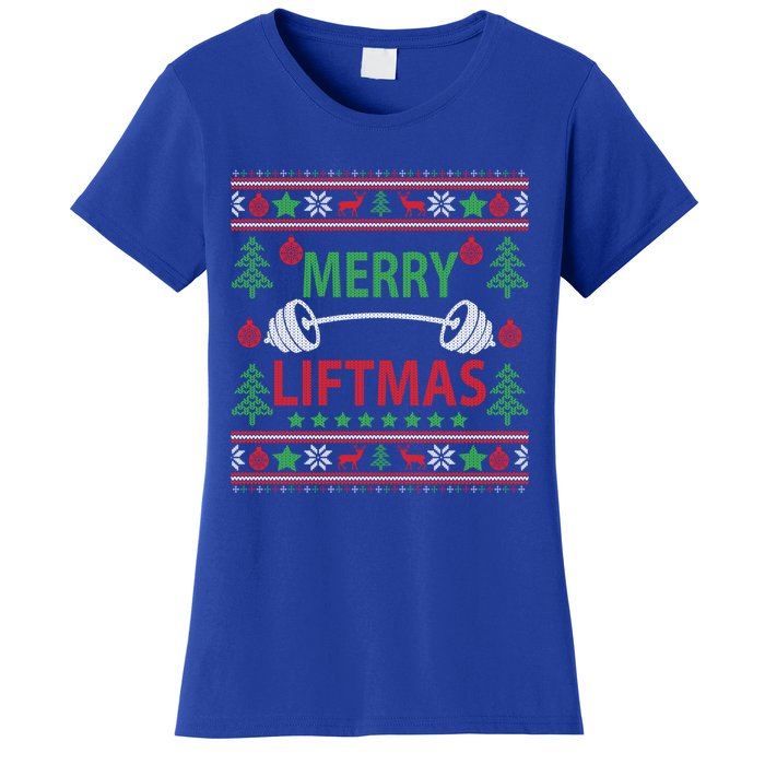 Merry Liftmas Ugly Christmas Gym Workout Cool Gift Women's T-Shirt