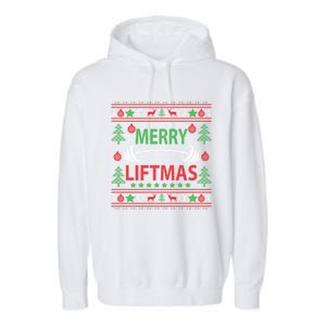 Merry Liftmas Ugly Christmas Gym Workout Cool Gift Garment-Dyed Fleece Hoodie