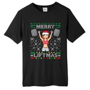 Merry LiftmaS Ugly Christmas Miss Santa Gym Workout Funny Gift Tall Fusion ChromaSoft Performance T-Shirt