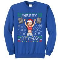 Merry LiftmaS Ugly Christmas Miss Santa Gym Workout Funny Gift Sweatshirt