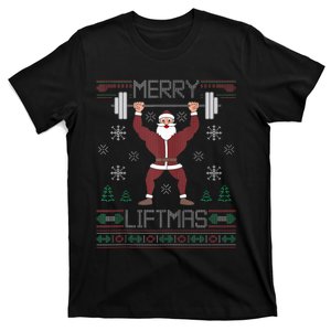 Merry Liftmas Ugly Christmas Sweater Santa Claus Gym Workout Tank Top T-Shirt