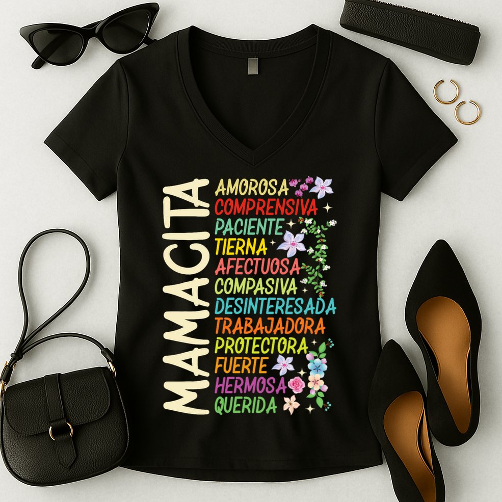 Mother Loving Understanding Patient I Love Mom Mother's Day  Women's V-Neck T-Shirt
