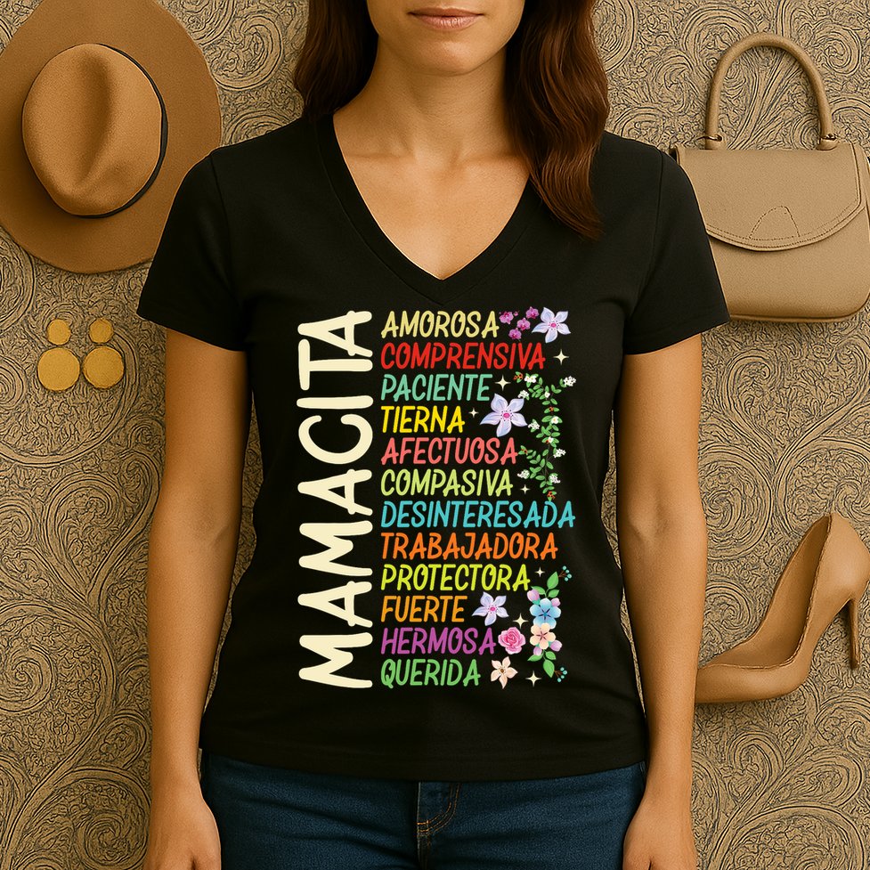 Mother Loving Understanding Patient I Love Mom Mother's Day  Women's V-Neck T-Shirt