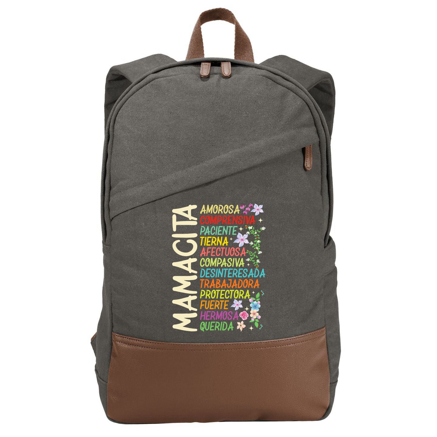 Mother Loving Understanding Patient I Love Mom Mother's Day  Cotton Canvas Backpack