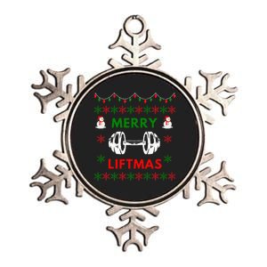 Merry Liftmas Ugly Christmas Sweater Gym Gift  Metallic Star Ornament