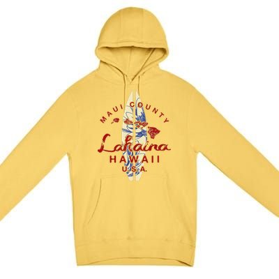 MAUI Lahaina Vintage Hawaiian Islands Hawaii Premium Pullover Hoodie