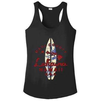 MAUI Lahaina Vintage Hawaiian Islands Hawaii Ladies PosiCharge Competitor Racerback Tank