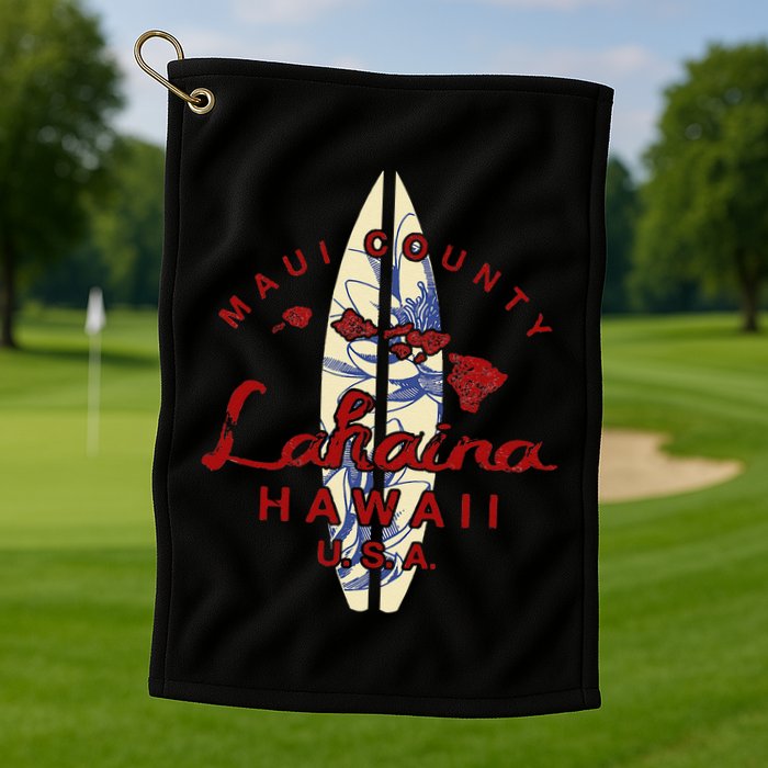 MAUI Lahaina Vintage Hawaiian Islands Hawaii Golf Towel