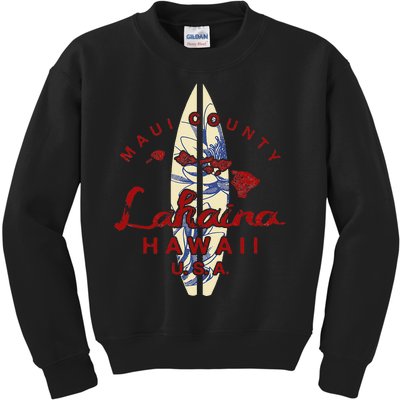 MAUI Lahaina Vintage Hawaiian Islands Hawaii Kids Sweatshirt