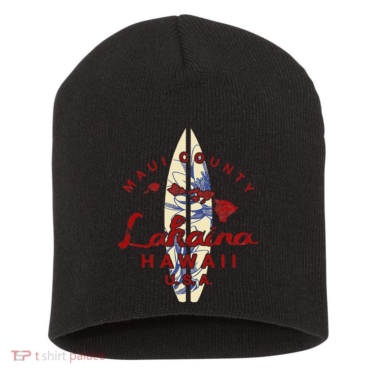 MAUI Lahaina Vintage Hawaiian Islands Hawaii Short Acrylic Beanie