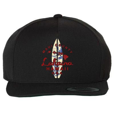MAUI Lahaina Vintage Hawaiian Islands Hawaii Wool Snapback Cap