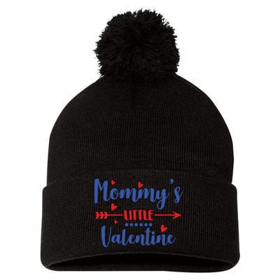 Mommy's Little Valentine Cute Holiday Pom Pom 12in Knit Beanie