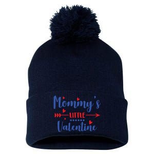 Mommy's Little Valentine Cute Holiday Pom Pom 12in Knit Beanie