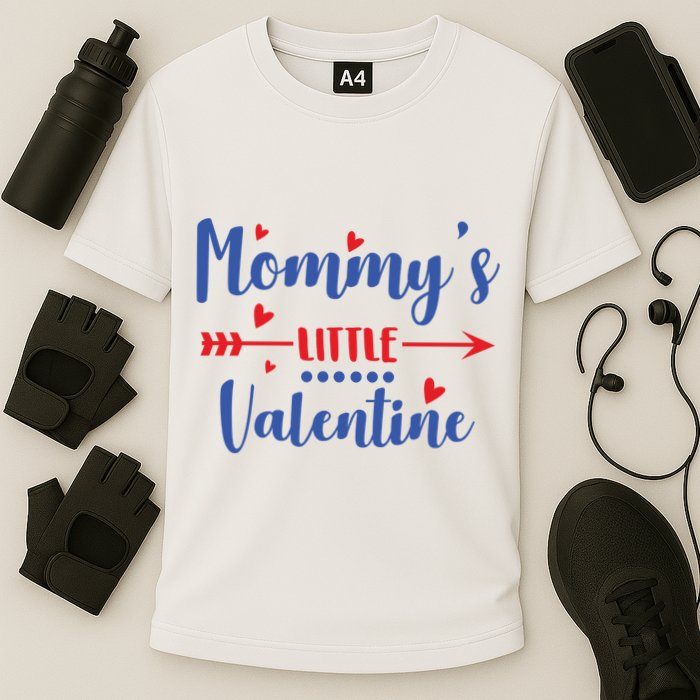 Mommy's Little Valentine Cute Holiday Cooling Performance Crew T-Shirt