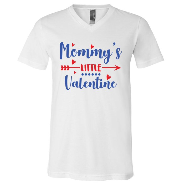 Mommy's Little Valentine Cute Holiday V-Neck T-Shirt