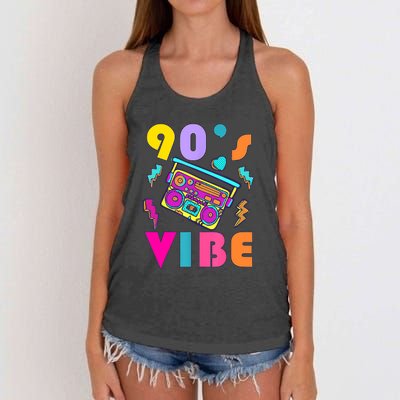 Music Lover Vintage 90s Vibe 90s I Heart The Nineties Women's Knotted Racerback Tank