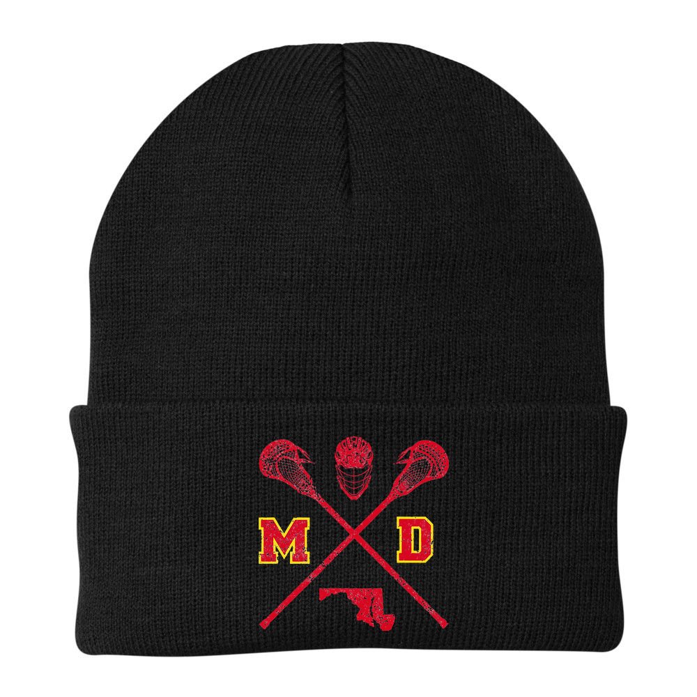 Maryland Lacrosse Vintage Md Lax Weathered Beanie