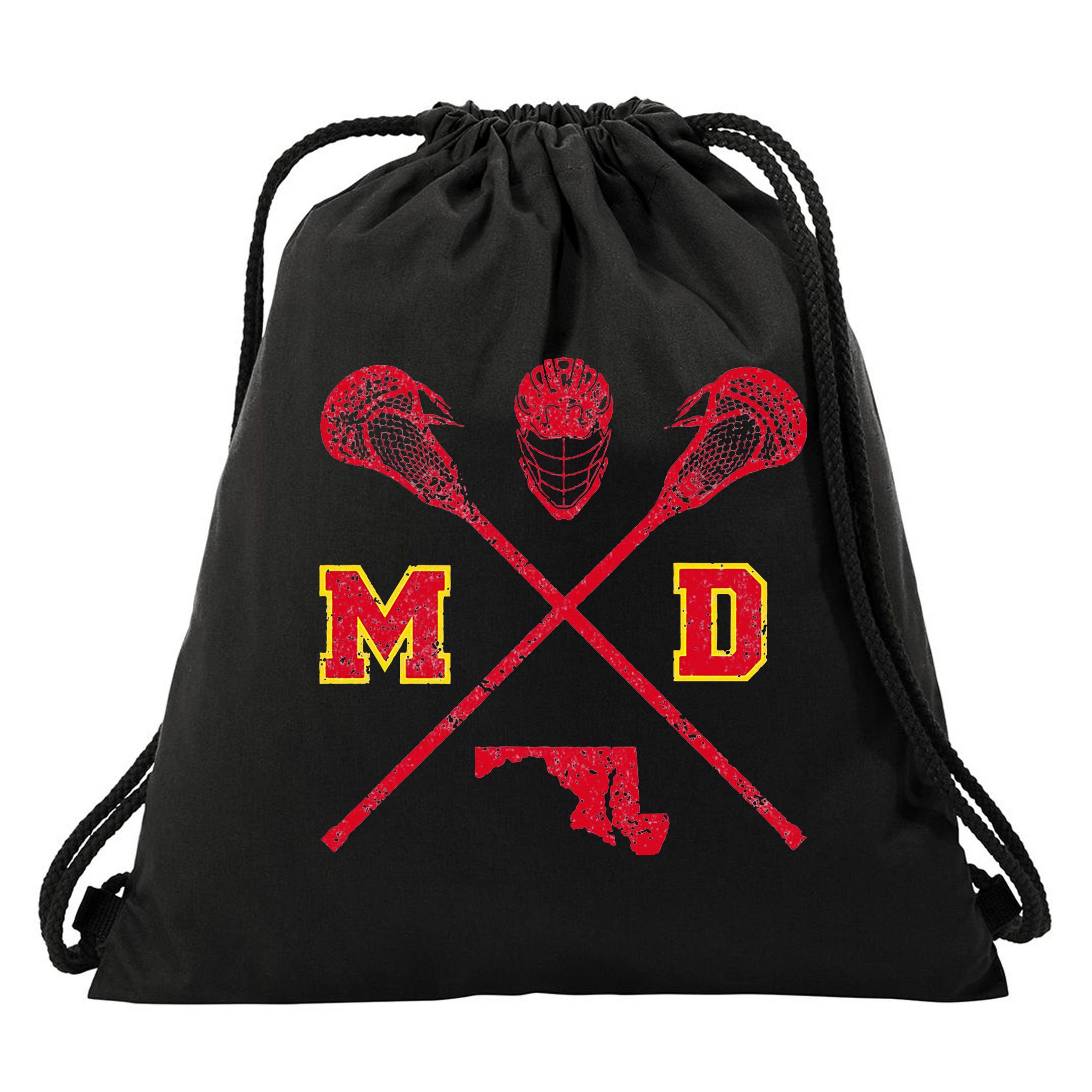 Maryland Lacrosse Vintage Md Lax Weathered Drawstring Bag