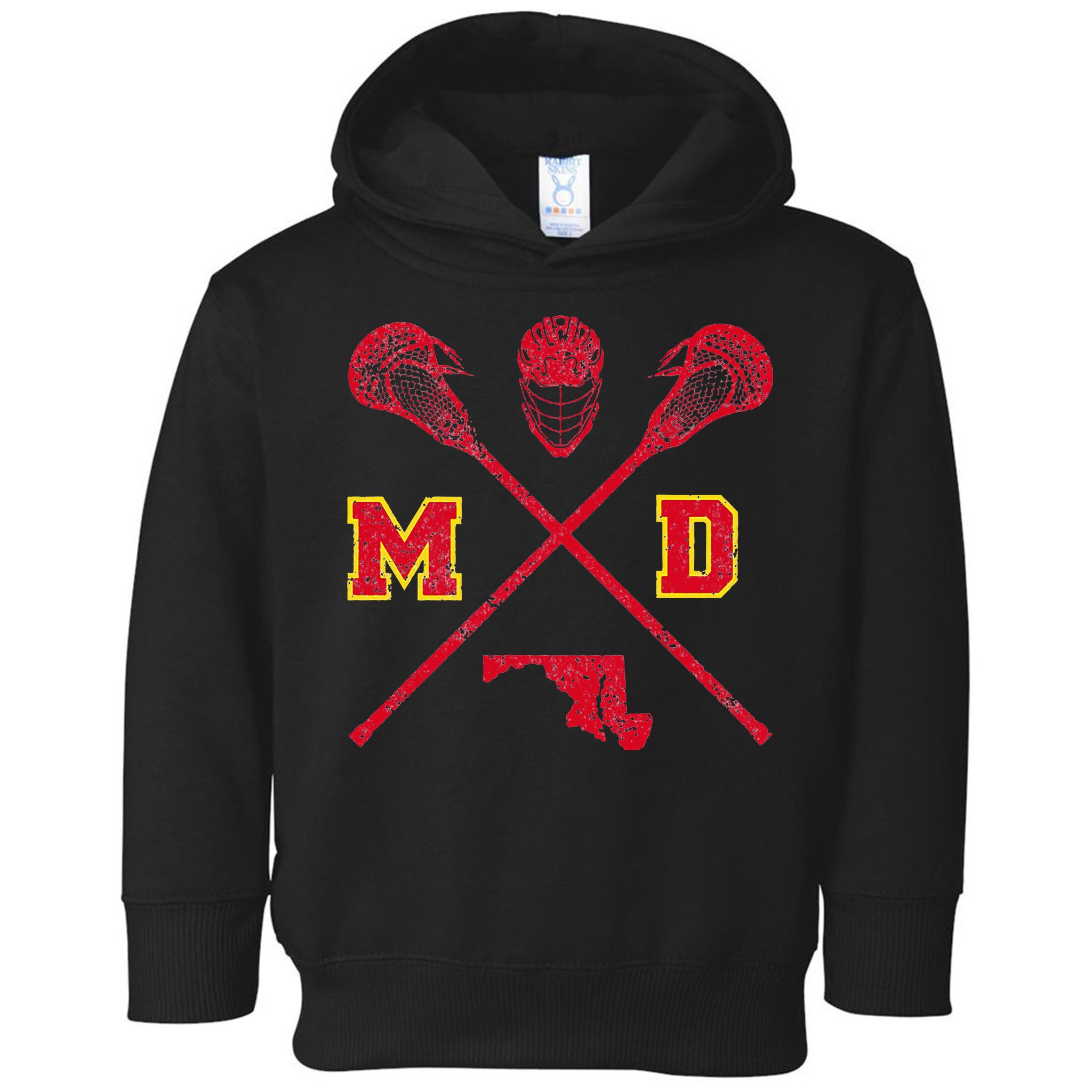 Maryland Lacrosse Vintage Md Lax Weathered Toddler Hoodie