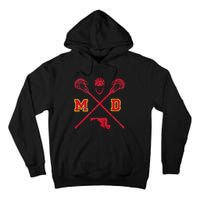 Maryland Lacrosse Vintage Md Lax Weathered Tall Hoodie