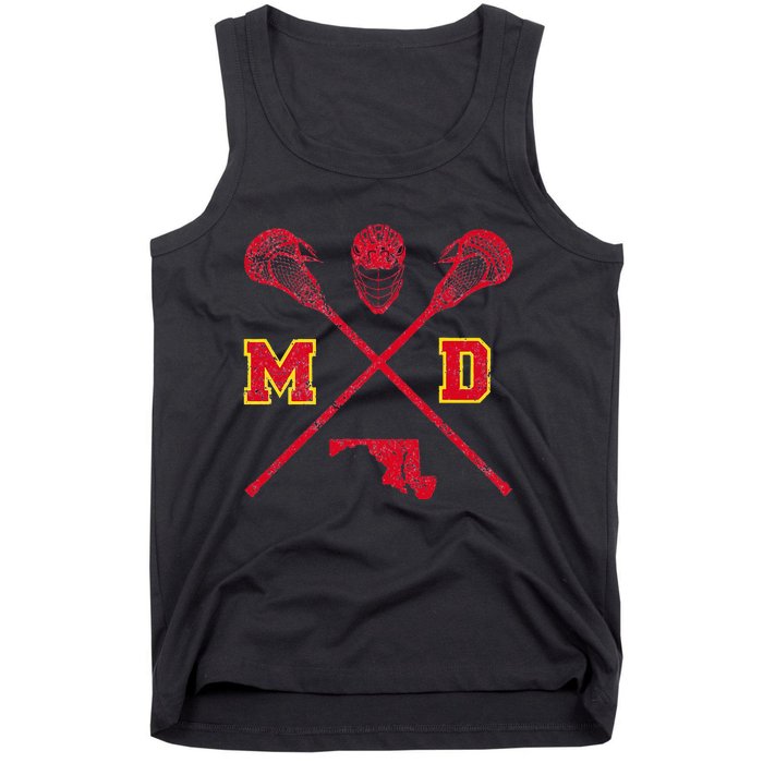 Maryland Lacrosse Vintage Md Lax Weathered Tank Top