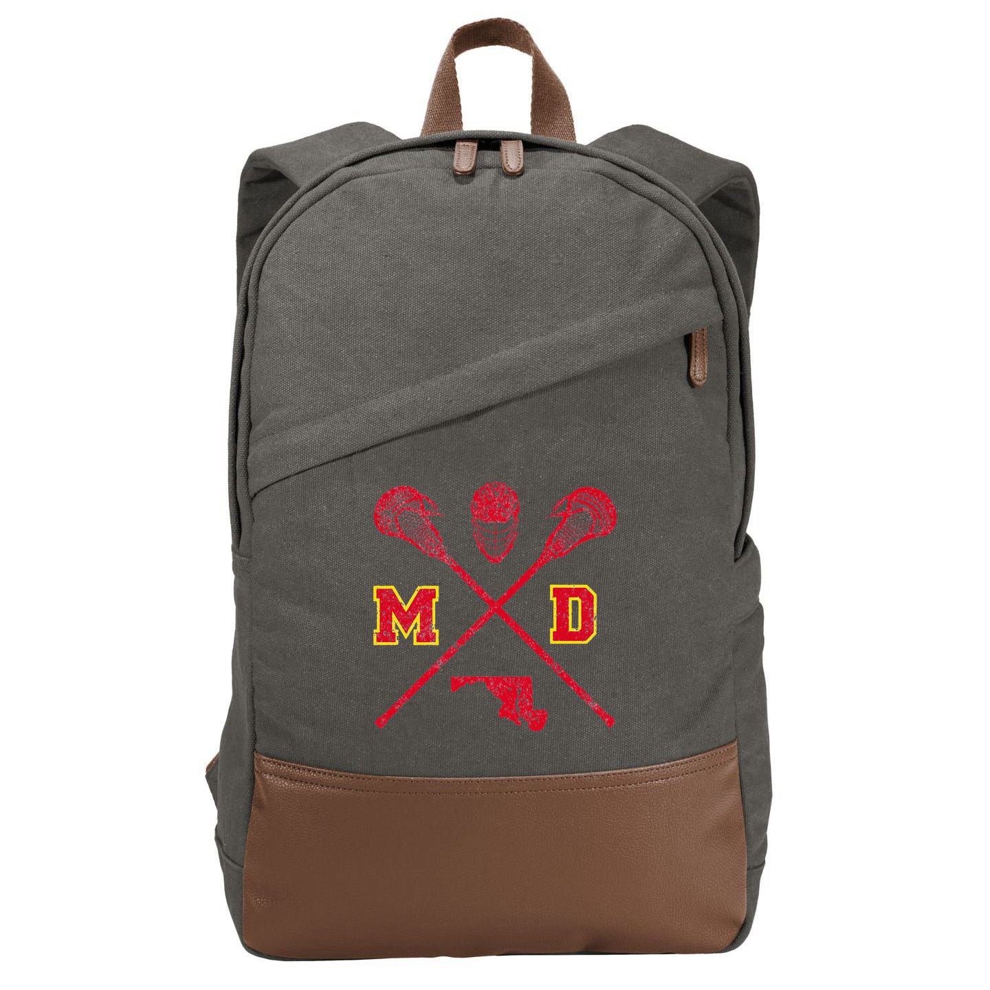 Maryland Lacrosse Vintage Md Lax Weathered Cotton Canvas Backpack