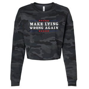 Make Lying Wrong Again Anti Trump Cropped Pullover Crew