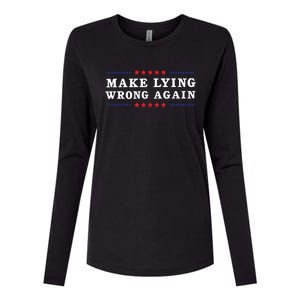 Make Lying Wrong Again Anti Trump Womens Cotton Relaxed Long Sleeve T-Shirt