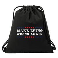 Make Lying Wrong Again Anti Trump Drawstring Bag
