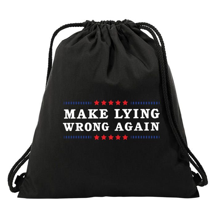 Make Lying Wrong Again Anti Trump Drawstring Bag