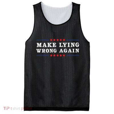 Make Lying Wrong Again Anti Trump Mesh Reversible Basketball Jersey Tank